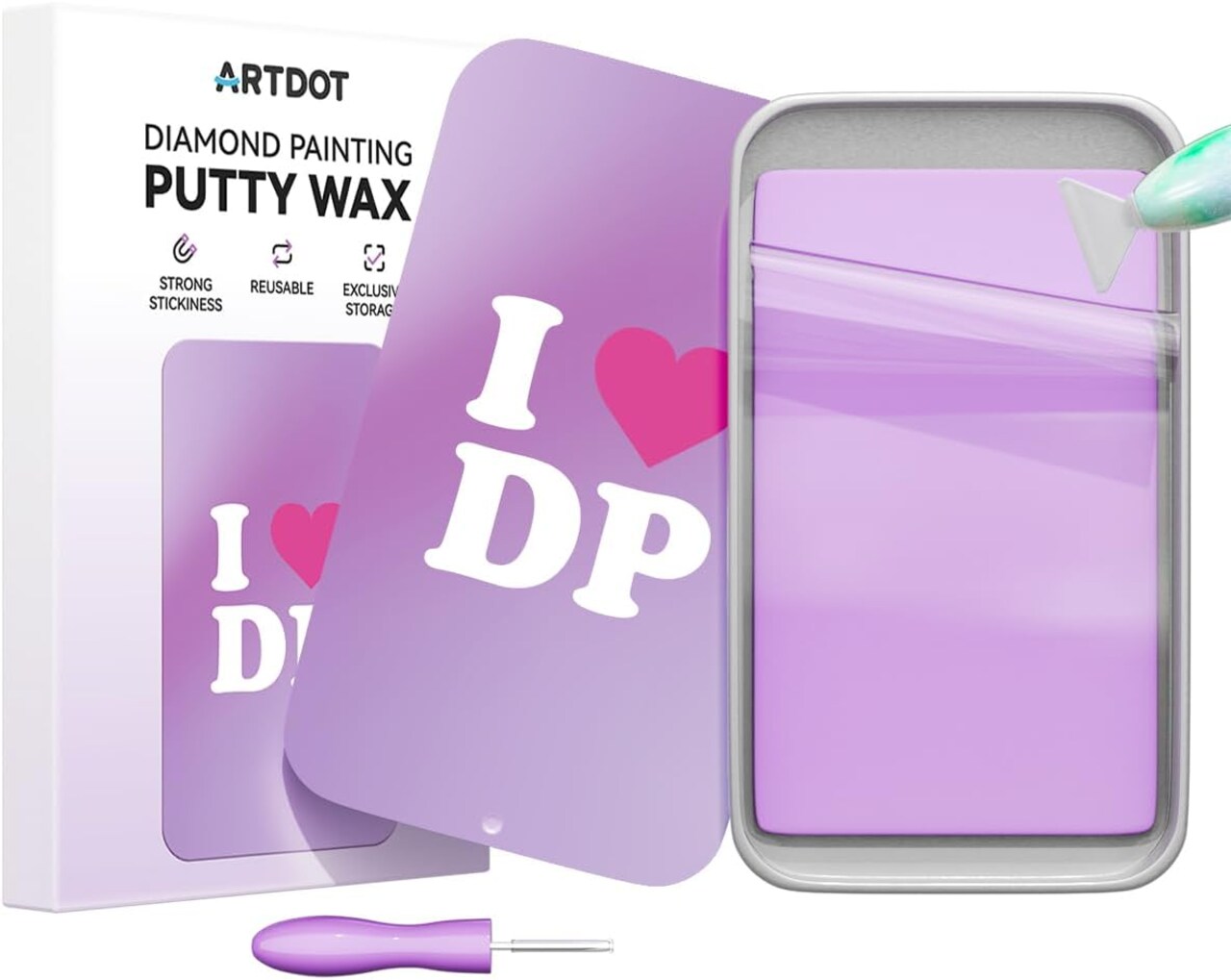 Strong Adsorption Putty Wax for Diamond Art Kits – Large Glue with Sealed Storage Box